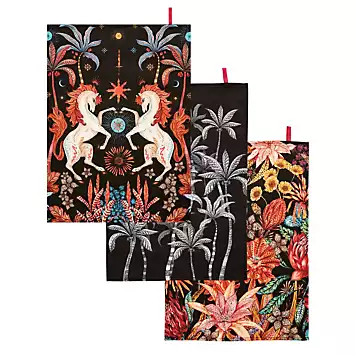 Joe Browns Set of 3 Endless Summer Print Cotton Tea Towels | Kaleidoscope
